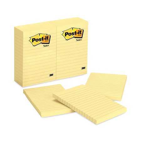 Post-It Note, Postit, Ruled4"X6", Yllw, PK12 660YW